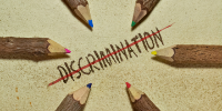  discrimination with a line through it