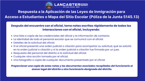 Response to Request from Immigration Enforcement (Spanish)